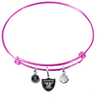 Oakland Raiders Pink NFL Expandable Wire Bangle Charm Bracelet