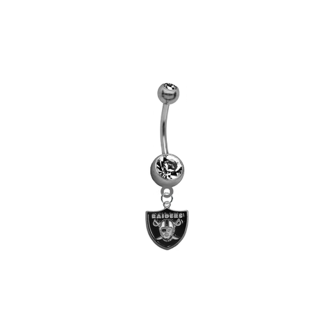 Oakland Raiders NFL Football Belly Button Navel Ring