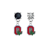 Ohio State Buckeyes 2 BLACK & CLEAR Swarovski Crystal Stud Rhinestone Earrings