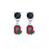 Ohio State Buckeyes 2 BLACK Swarovski Crystal Stud Rhinestone Earrings