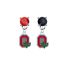 Ohio State Buckeyes 2 RED & BLACK Swarovski Crystal Stud Rhinestone Earrings