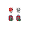 Ohio State Buckeyes 2 RED & CLEAR Swarovski Crystal Stud Rhinestone Earrings