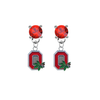 Ohio State Buckeyes 2 RED Swarovski Crystal Stud Rhinestone Earrings