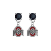 Ohio State Buckeyes BLACK Swarovski Crystal Stud Rhinestone Earrings