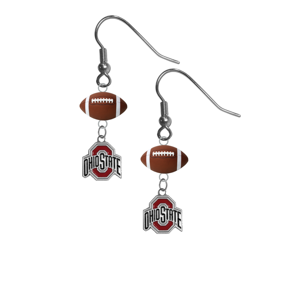 Ohio State Buckeyes NCAA Football Dangle Earrings