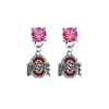 Ohio State Buckeyes PINK Swarovski Crystal Stud Rhinestone Earrings