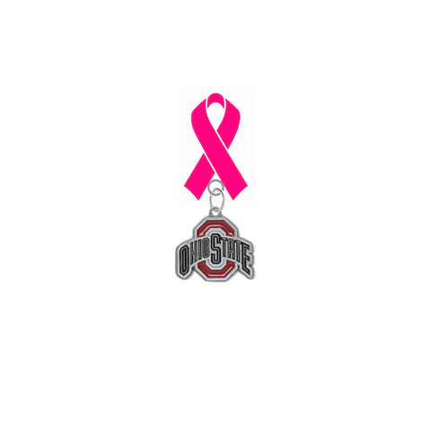Ohio State Buckeyes Breast Cancer Awareness / Mothers Day Pink Ribbon Lapel Pin