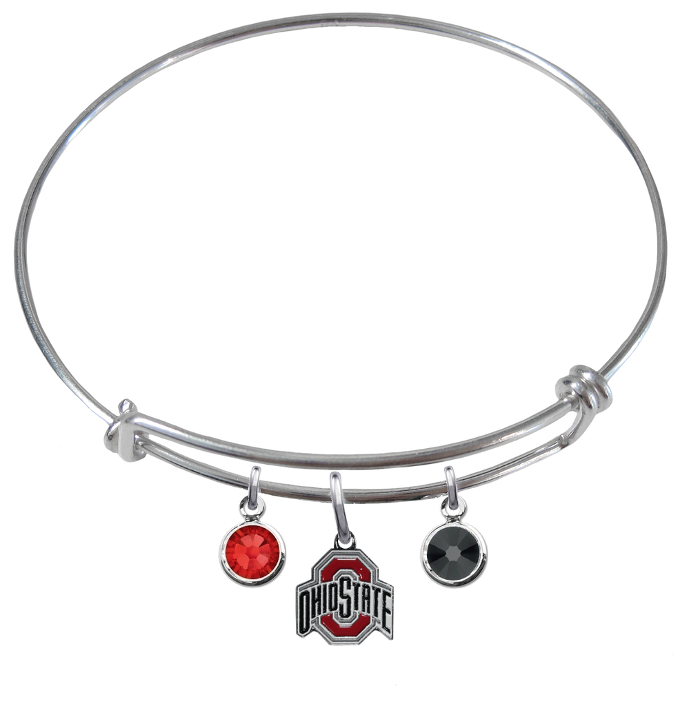 Ohio State Buckeyes NCAA Expandable Wire Bangle Charm Bracelet