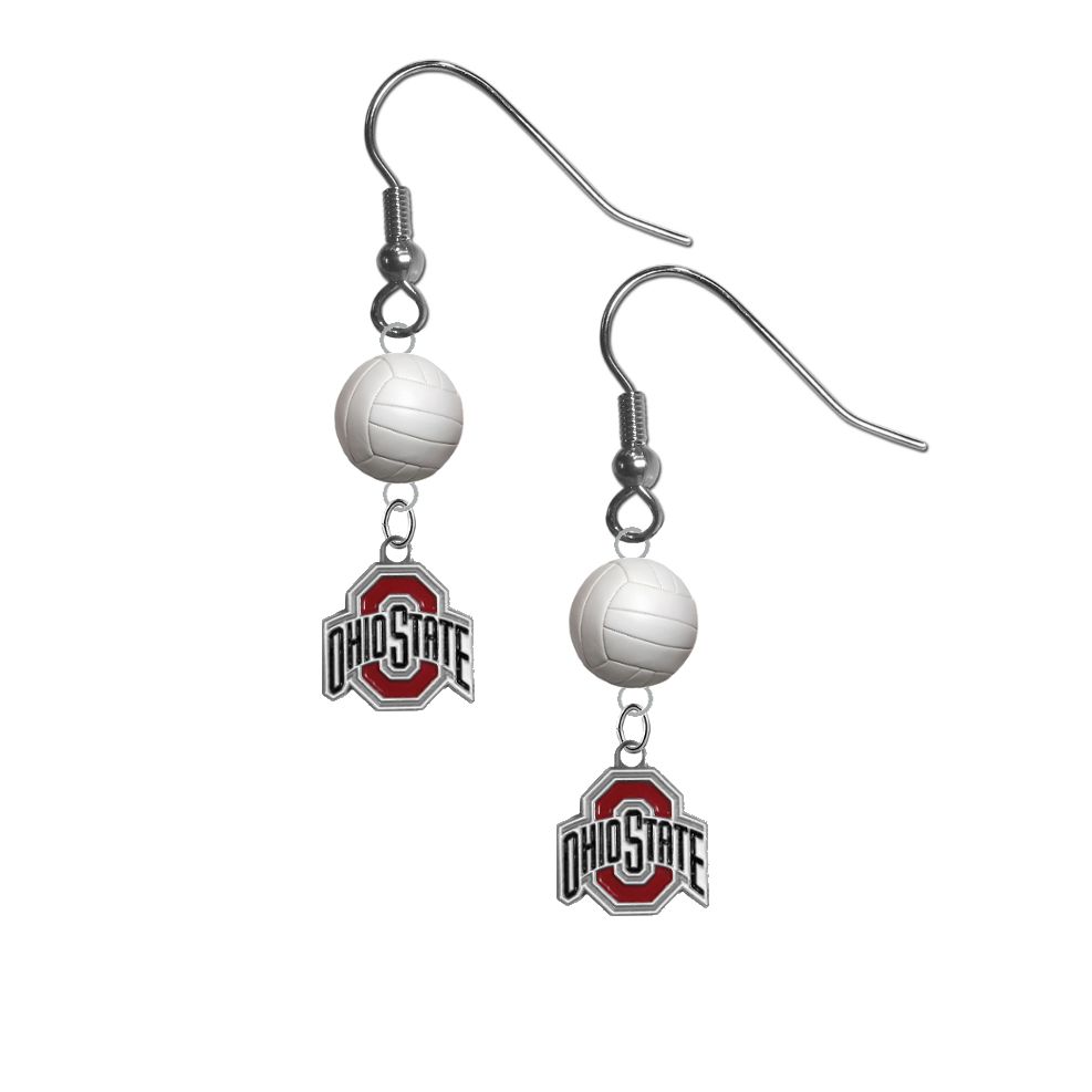 Ohio State Buckeyes NCAA Volleyball Dangle Earrings