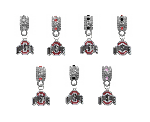 Ohio State Buckeyes NCAA Crystal Rhinestone European Bracelet Charm