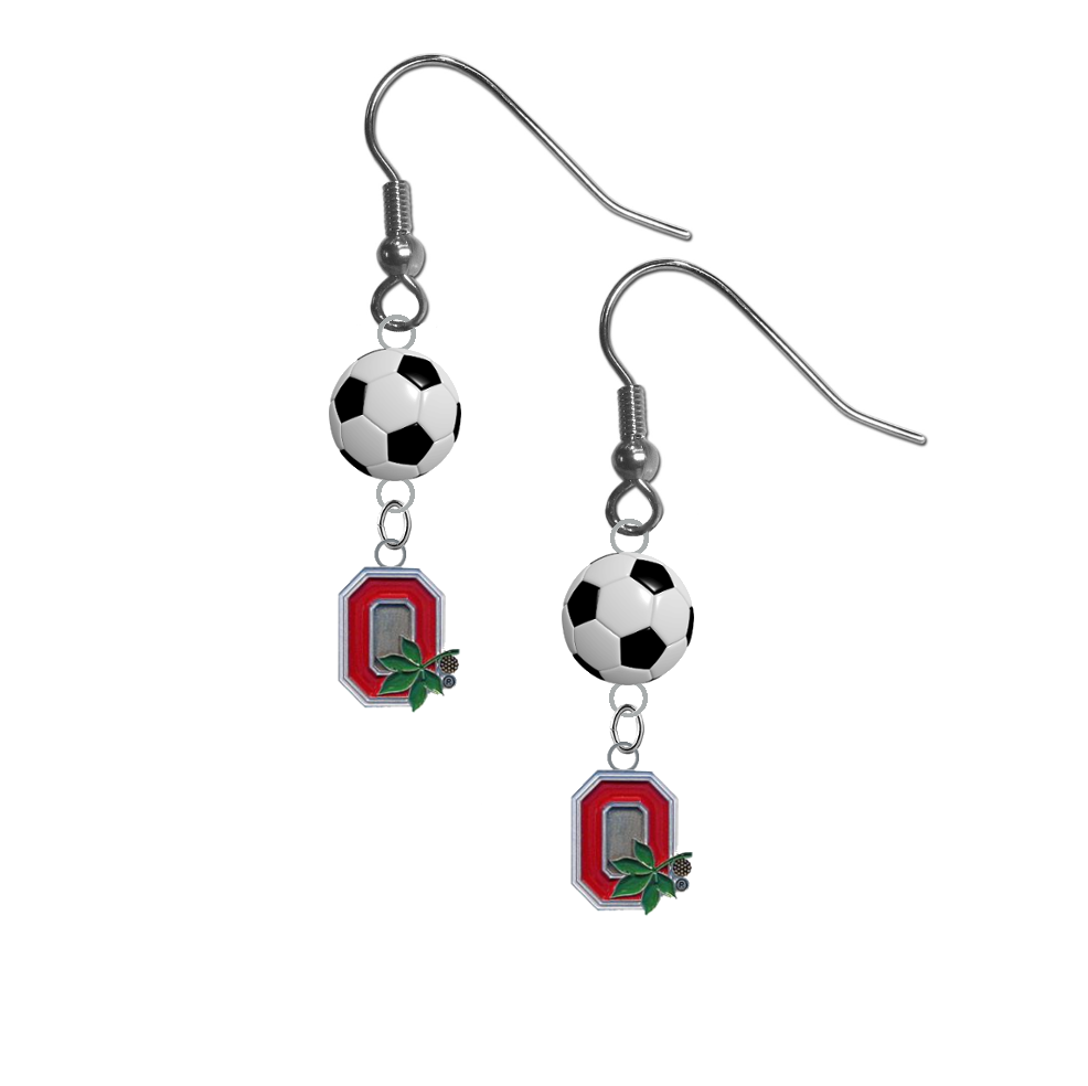Ohio State Buckeyes Style 2 NCAA Soccer Dangle Earrings