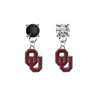 Oklahoma Sooners BLACK & CLEAR Swarovski Crystal Stud Rhinestone Earrings