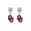 Oklahoma Sooners CLEAR Swarovski Crystal Stud Rhinestone Earrings