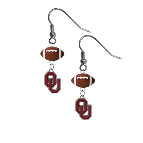 Oklahoma Sooners NCAA Football Dangle Earrings