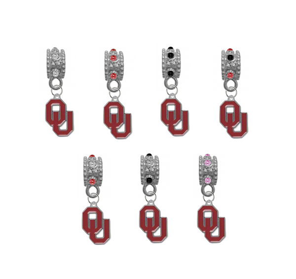 Oklahoma Sooners NCAA Crystal Rhinestone European Bracelet Charm