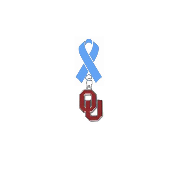 Oklahoma Sooners Prostate Cancer Awareness / Fathers Day Light Blue Ribbon Lapel Pin