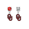 Oklahoma Sooners RED & CLEAR Swarovski Crystal Stud Rhinestone Earrings