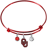 Oklahoma Sooners RED Color Edition Expandable Wire Bangle Charm Bracelet