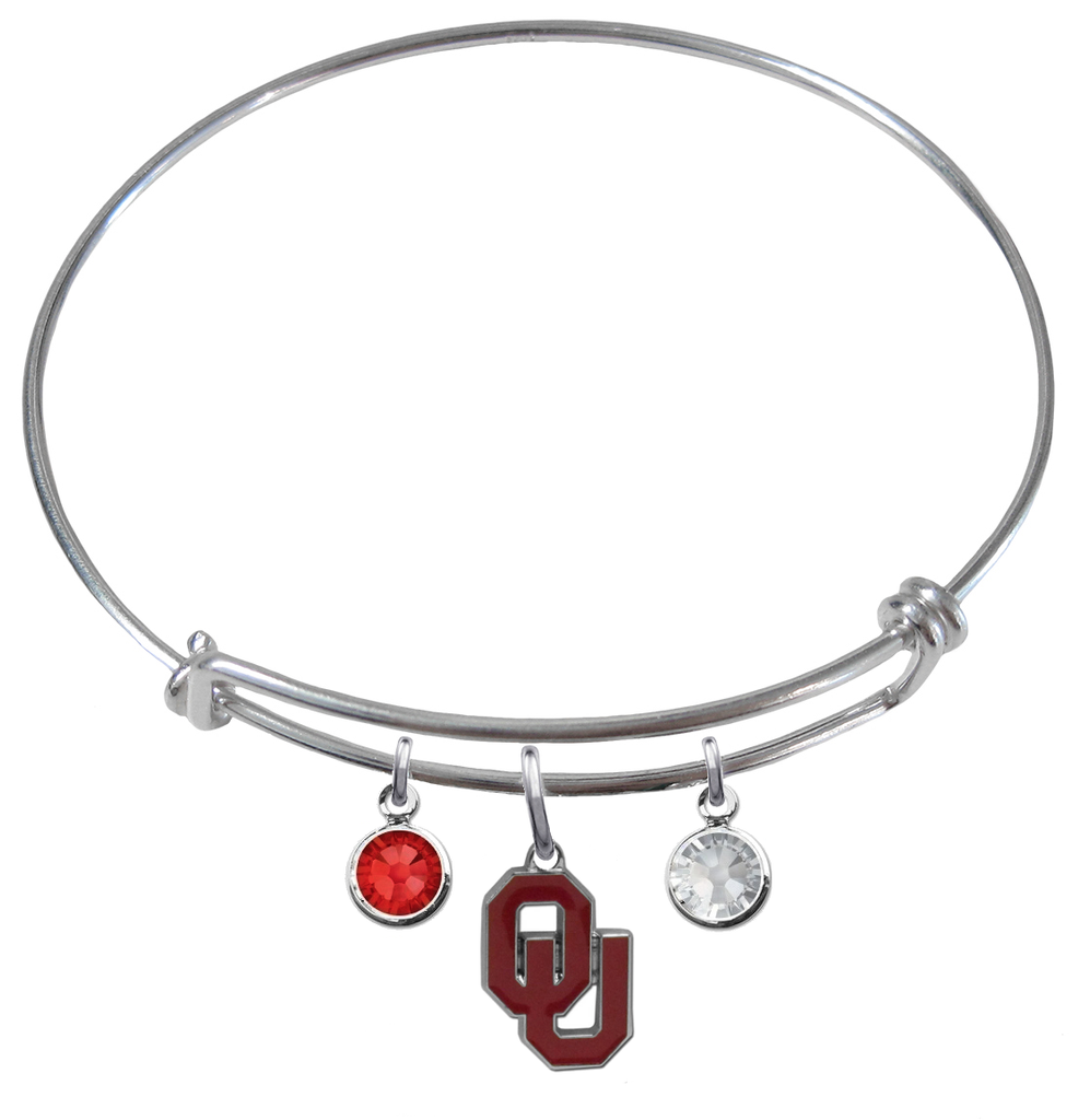 Oklahoma Sooners NCAA Expandable Wire Bangle Charm Bracelet