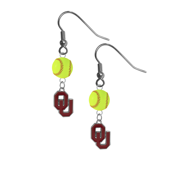 Oklahoma Sooners NCAA Fastpitch Softball Dangle Earrings
