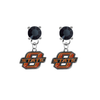 Oklahoma State Cowboys BLACK Swarovski Crystal Stud Rhinestone Earrings