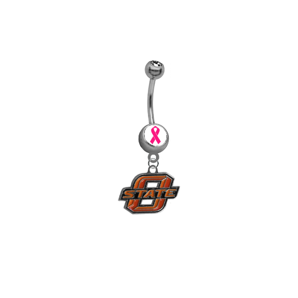 Oklahoma State Cowboys Breast Cancer Awareness Belly Button Navel Ring