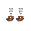 Oklahoma State Cowboys CLEAR Swarovski Crystal Stud Rhinestone Earrings