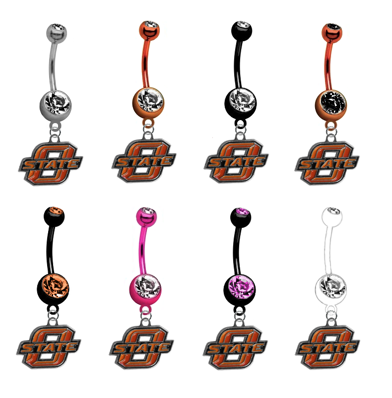 Oklahoma State Cowboys NCAA College Belly Button Navel Ring - Pick Your Color
