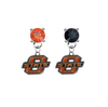 Oklahoma State Cowboys ORANGE & BLACK Swarovski Crystal Stud Rhinestone Earrings