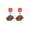 Oklahoma State Cowboys ORANGE Swarovski Crystal Stud Rhinestone Earrings