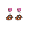 Oklahoma State Cowboys PINK Swarovski Crystal Stud Rhinestone Earrings