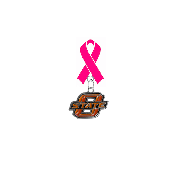Oklahoma State Cowboys Breast Cancer Awareness / Mothers Day Pink Ribbon Lapel Pin