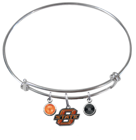 Oklahoma State Cowboys NCAA Expandable Wire Bangle Charm Bracelet