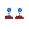 Ole Miss Mississippi Rebels BLUE Swarovski Crystal Stud Rhinestone Earrings
