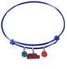 Ole Miss Rebels BLUE Color Edition Expandable Wire Bangle Charm Bracelet