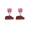 Ole Miss Mississippi Rebels PINK Swarovski Crystal Stud Rhinestone Earrings