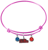 Ole Miss Rebels PINK Color Edition Expandable Wire Bangle Charm Bracelet