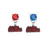 Ole Miss Mississippi Rebels RED & BLUE Swarovski Crystal Stud Rhinestone Earrings