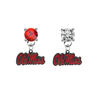 Ole Miss Mississippi Rebels RED & CLEAR Swarovski Crystal Stud Rhinestone Earrings
