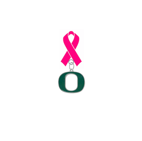 Oregon Ducks Breast Cancer Awareness / Mothers Day Pink Ribbon Lapel Pin