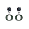 Oregon Ducks BLACK Swarovski Crystal Stud Rhinestone Earrings