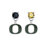 Oregon Ducks BLACK & GOLD Swarovski Crystal Stud Rhinestone Earrings