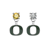 Oregon Ducks GOLD & CLEAR Swarovski Crystal Stud Rhinestone Earrings