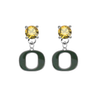 Oregon Ducks GOLD Swarovski Crystal Stud Rhinestone Earrings
