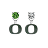 Oregon Ducks GREEN & CLEAR Swarovski Crystal Stud Rhinestone Earrings