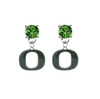 Oregon Ducks GREEN Swarovski Crystal Stud Rhinestone Earrings