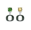Oregon Ducks GREEN & GOLD Swarovski Crystal Stud Rhinestone Earrings