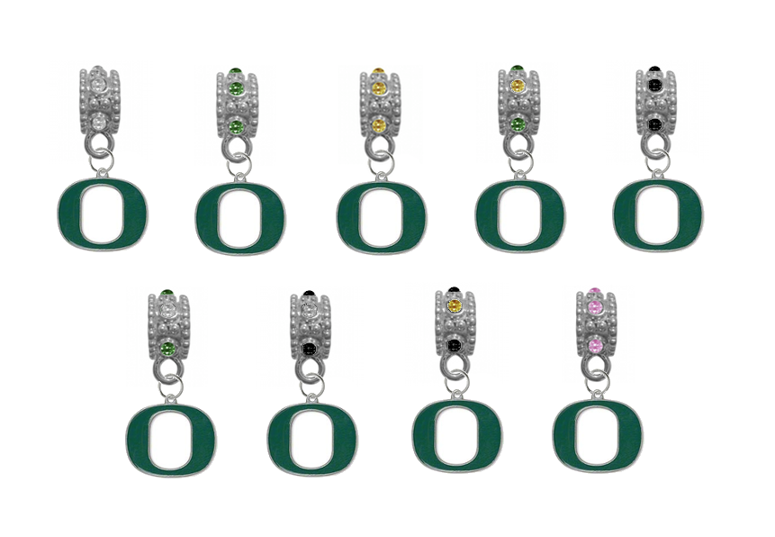 Oregon Ducks NCAA Crystal Rhinestone European Bracelet Charm