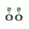 Oregon Ducks LIME GREEN Swarovski Crystal Stud Rhinestone Earrings