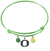 Oregon Ducks LIME GREEN Color Edition Expandable Wire Bangle Charm Bracelet